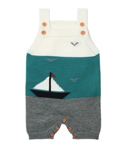 Mint Grey Sailing Knitted Toddler Onesies