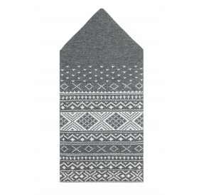 Gray Knitted Print Newborn Baby Blanket with Buttons