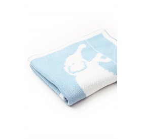 Light Blue Cute Elephant Pattern Baby Swaddle Blanket